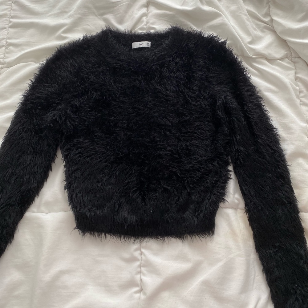 fuzzy black sweater